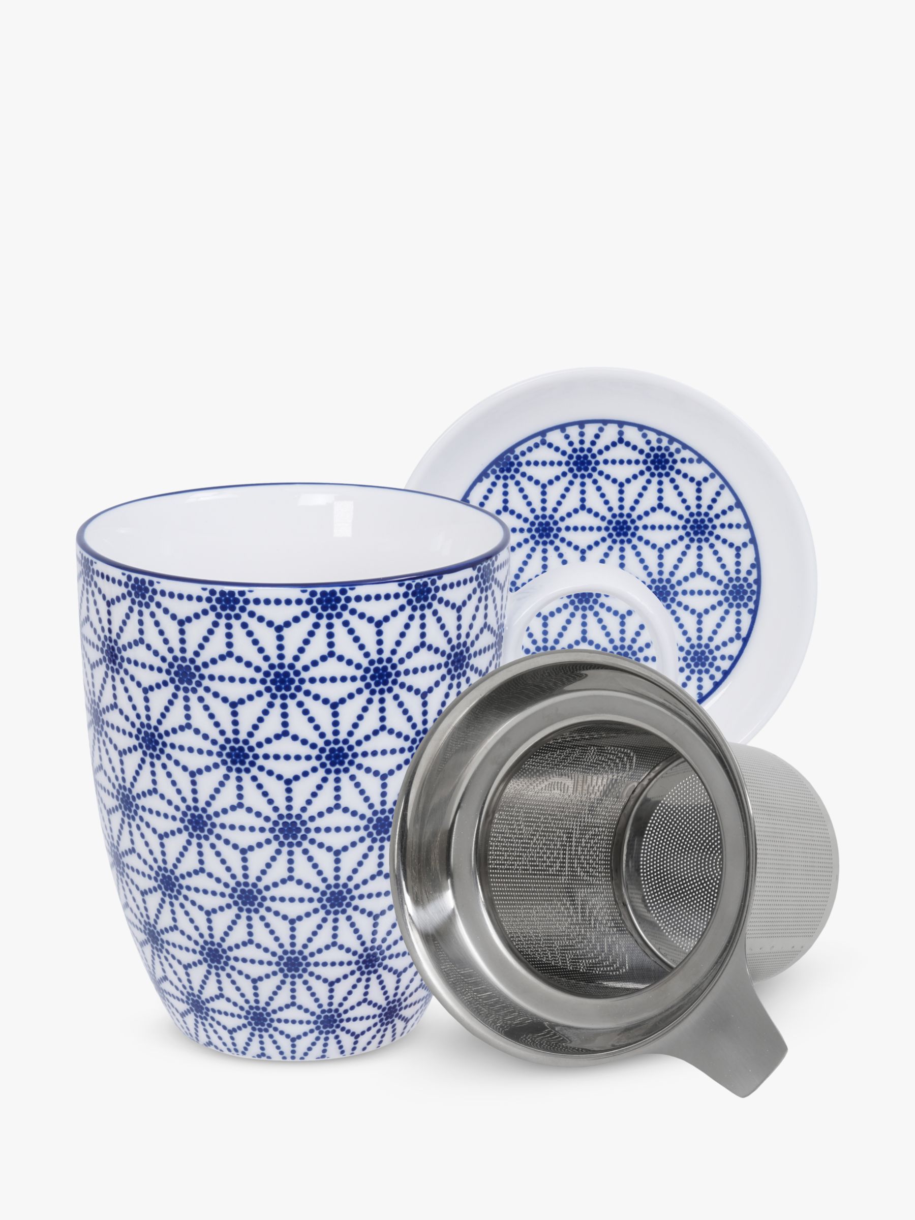 Tokyo Design Studio Nippon Blue Star Infuser Mug & Lid, 380ml, Blue