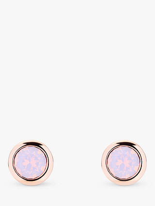 Ted Baker Swarovski Crystal Round Stud Earrings, Rose Gold/Pink