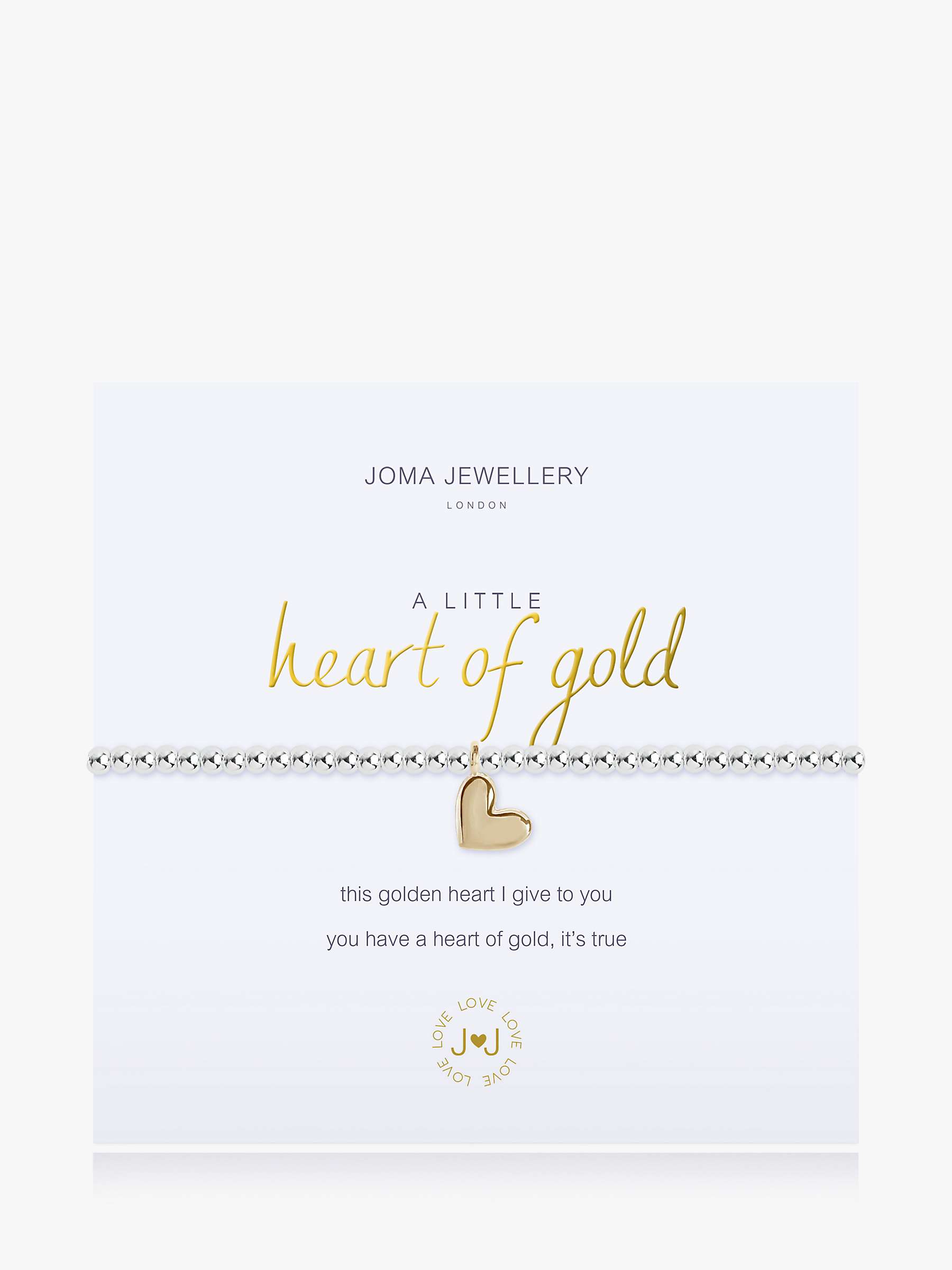 Buy Joma Jewellery A Little Heart of Gold Beaded Bracelet, Silver/Gold Online at johnlewis.com