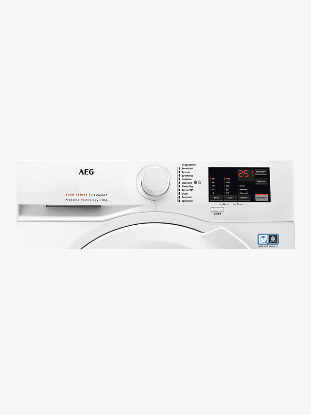 Buy AEG 6000 L6FBJ141P Freestanding Washing Machine, 10kg Load, 1400rpm Spin, White Online at johnlewis.com