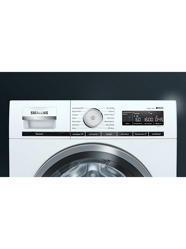 Buy Siemens iQ500 WM16XMH9GB Freestanding Washing Machine, 9kg Load, 1600rpm Spin, White Online at johnlewis.com