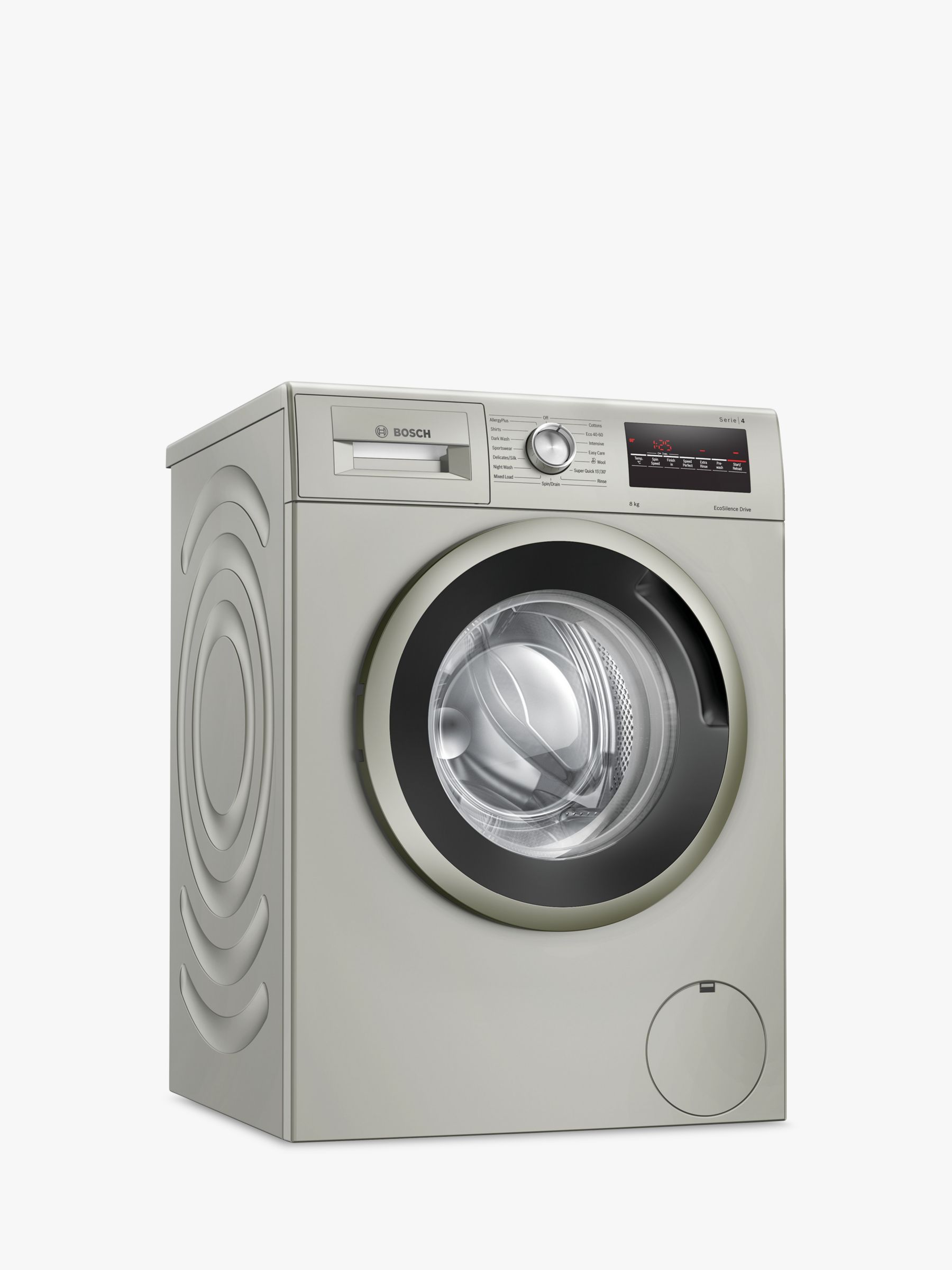 Bosch WAN282X1GB Freestanding Washing Machine, 8kg Load, A+++ Energy Rating, 1400rpm Spin, Silver