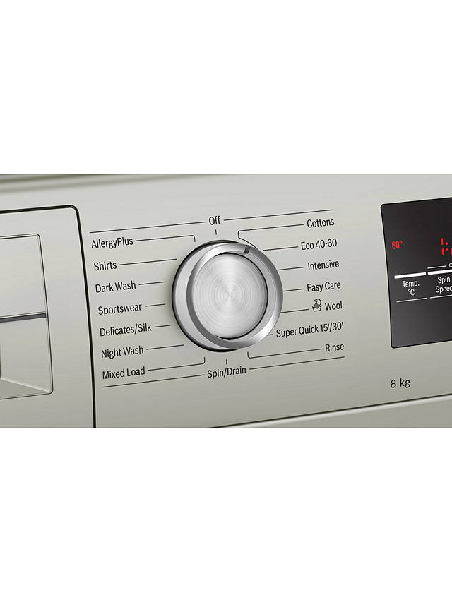 Buy Bosch Serie 4 WAN282X1GB Freestanding Washing Machine, 8kg Load, 1400rpm Spin, Silver Online at johnlewis.com