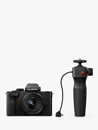 Panasonic Lumix DC-G100 Compact System Camera with 12-32mm IS Lens, 4K Ultra HD, 20.3MP, Wi-Fi, Bluetooth, Live Viewfinder, 3” Vari-Angle Touch Screen, Black & DMW-SHGR1 Tripod Grip