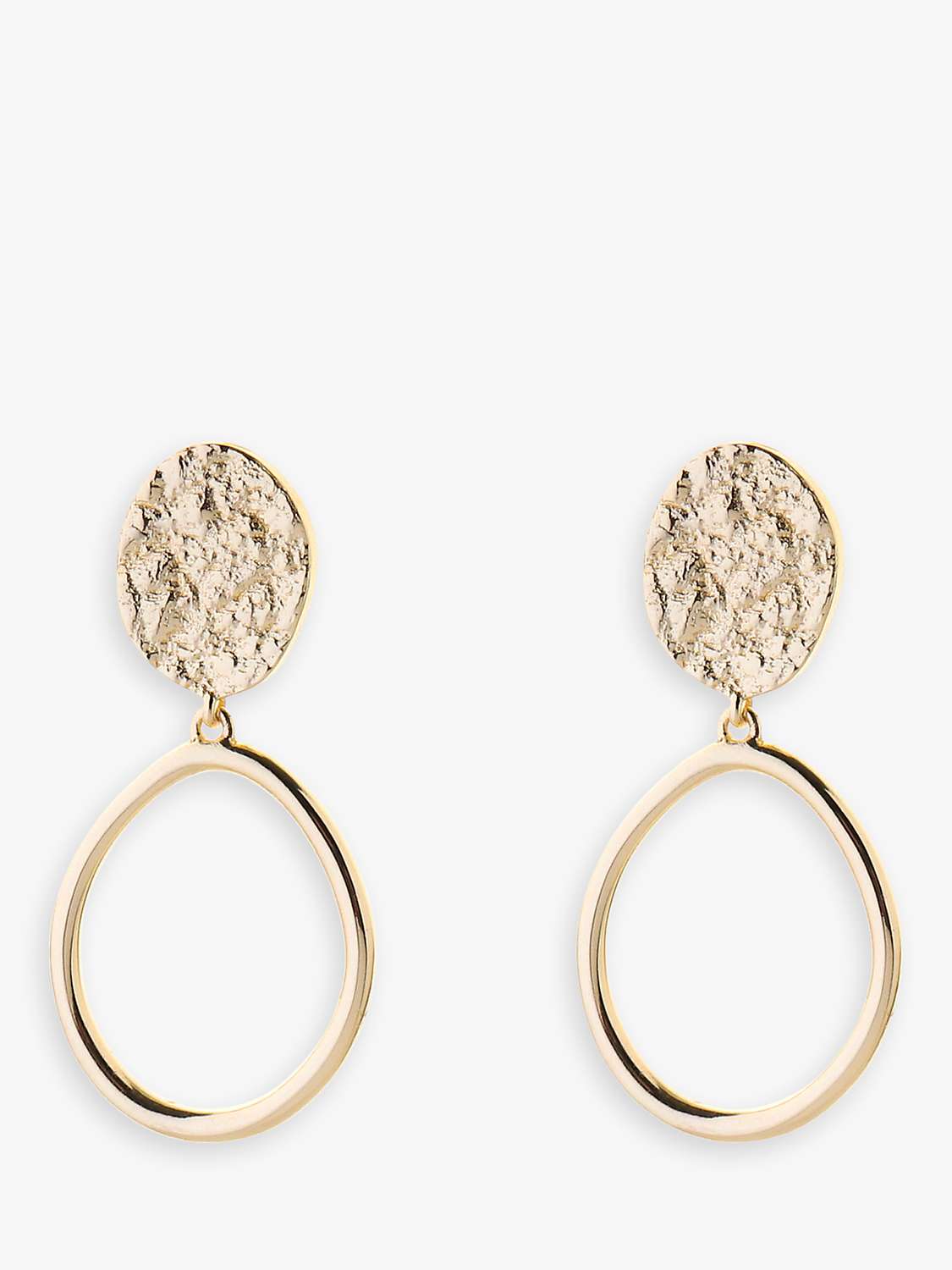 Buy Tutti & Co Textured Oval Drop Earrings, Gold Online at johnlewis.com