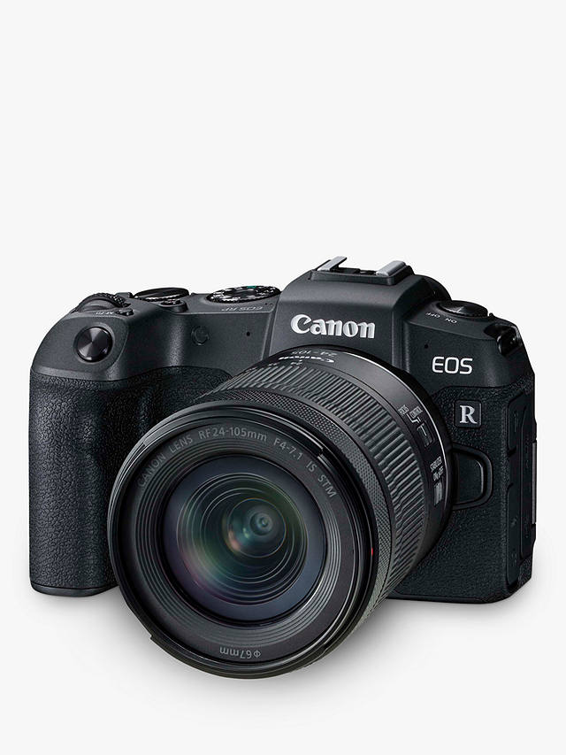 johnlewis.com | Canon EOS RP Compact System Camera with RF 24-105mm IS STM Lens, 4K Ultra HD, 26.2MP, Wi-Fi, Bluetooth, OLED EVF, 3" Vari-Angle Touch Screen