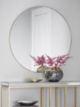 Gallery Direct Hayle Round Metal Frame Mirror, 100cm, Champagne