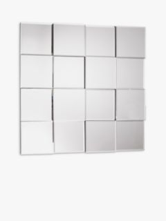 Gallery Direct Allenby Square Glass Frame Mirror, 68 x 68cm, Clear