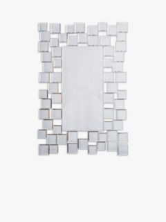 Gallery Direct Dawes Rectangular Abstract Glass Mirror, 89 x 60cm, Clear