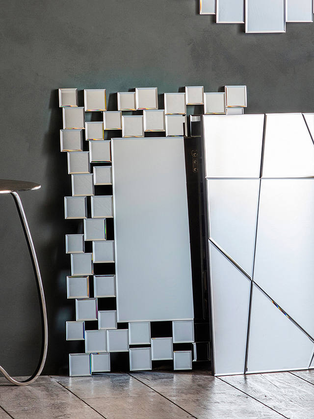 Gallery Direct Dawes Rectangular Abstract Glass Mirror, 89 x 60cm, Clear
