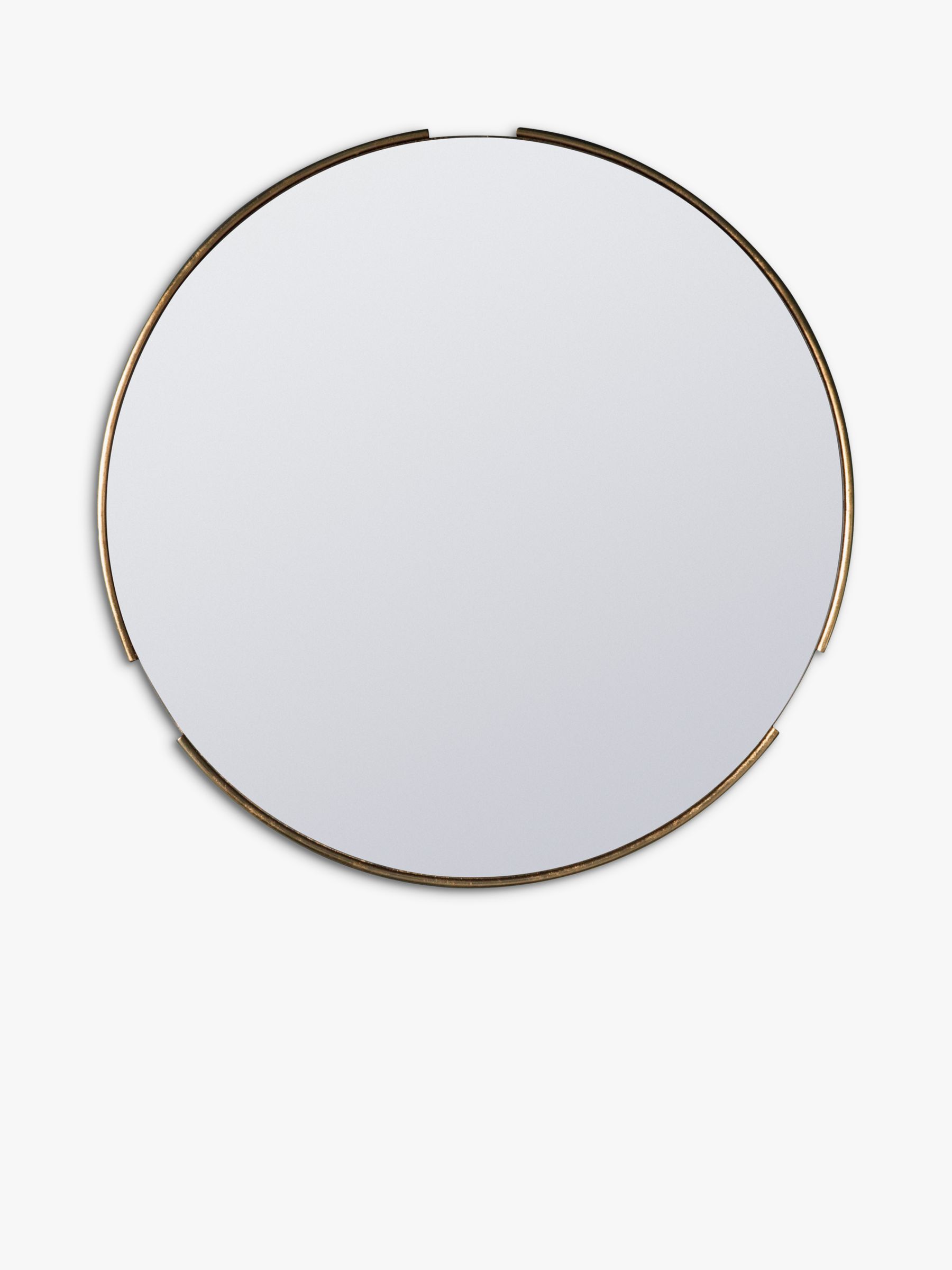 Fitzroy Round Wood Frame Mirror 80cm, Round Gold Mirror 80cm