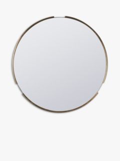 Gallery Direct Fitzroy Round Wood Frame Mirror, 80cm, Gold