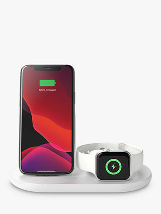 Belkin 3-in-1 Wireless Dock Charger for Apple Watch, iPhone and AirPods, White