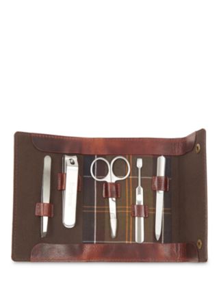 Barbour Classic Tartan Gift Boxed Manicure Kit, Olive/Brown 3