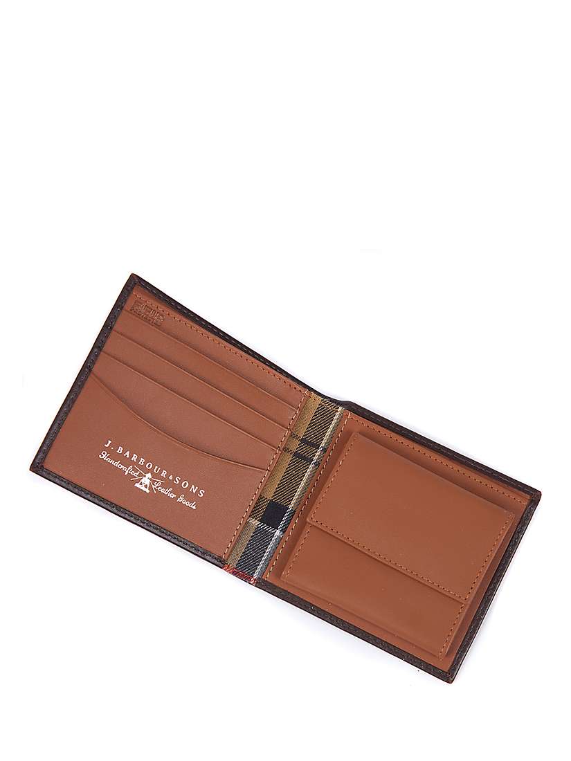 Buy Barbour Elvington Coin Pocket Leather Wallet, Dark Brown/Tan Online at johnlewis.com