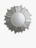 Gallery Direct Herzfield Starburst Round Mirror, 100cm, Silver