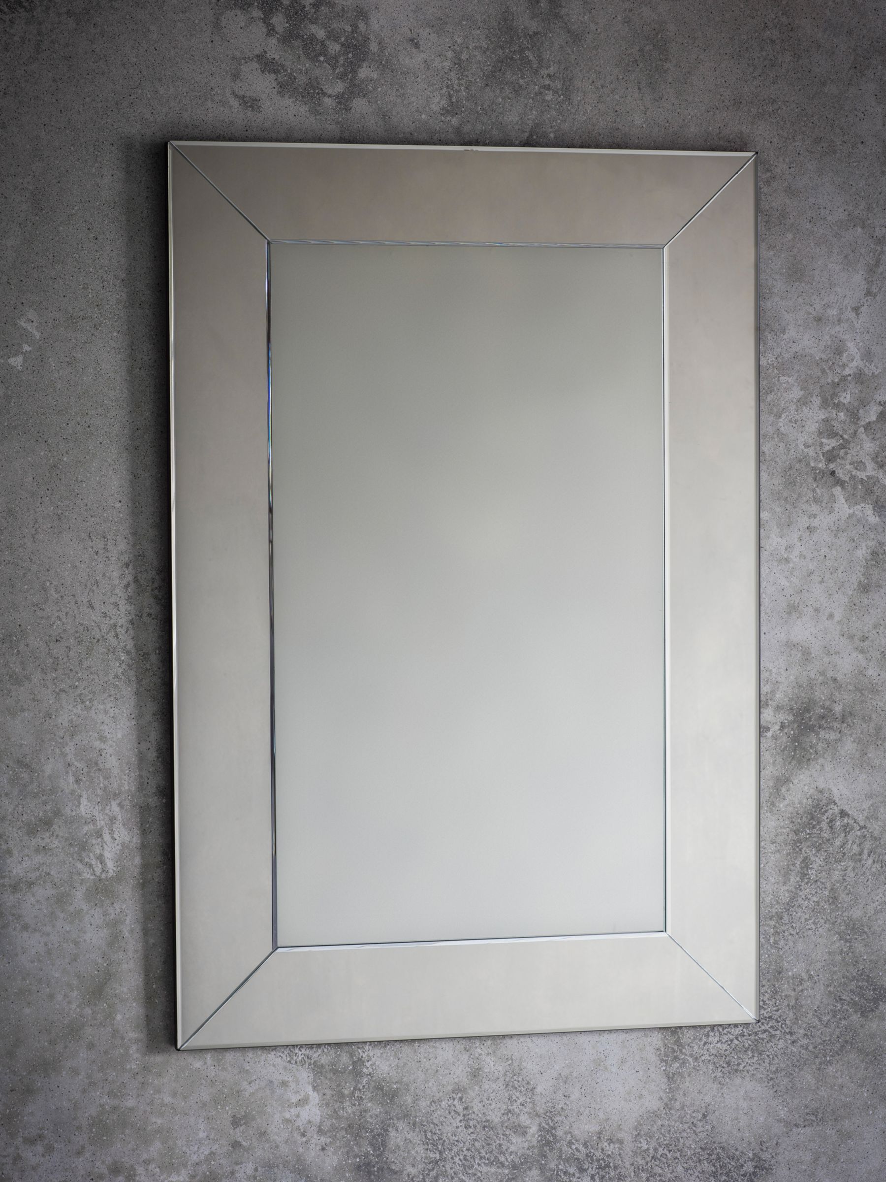 Navona Rex Rectangular Glass Frame Mirror, 90 x 60cm, Clear at John ...