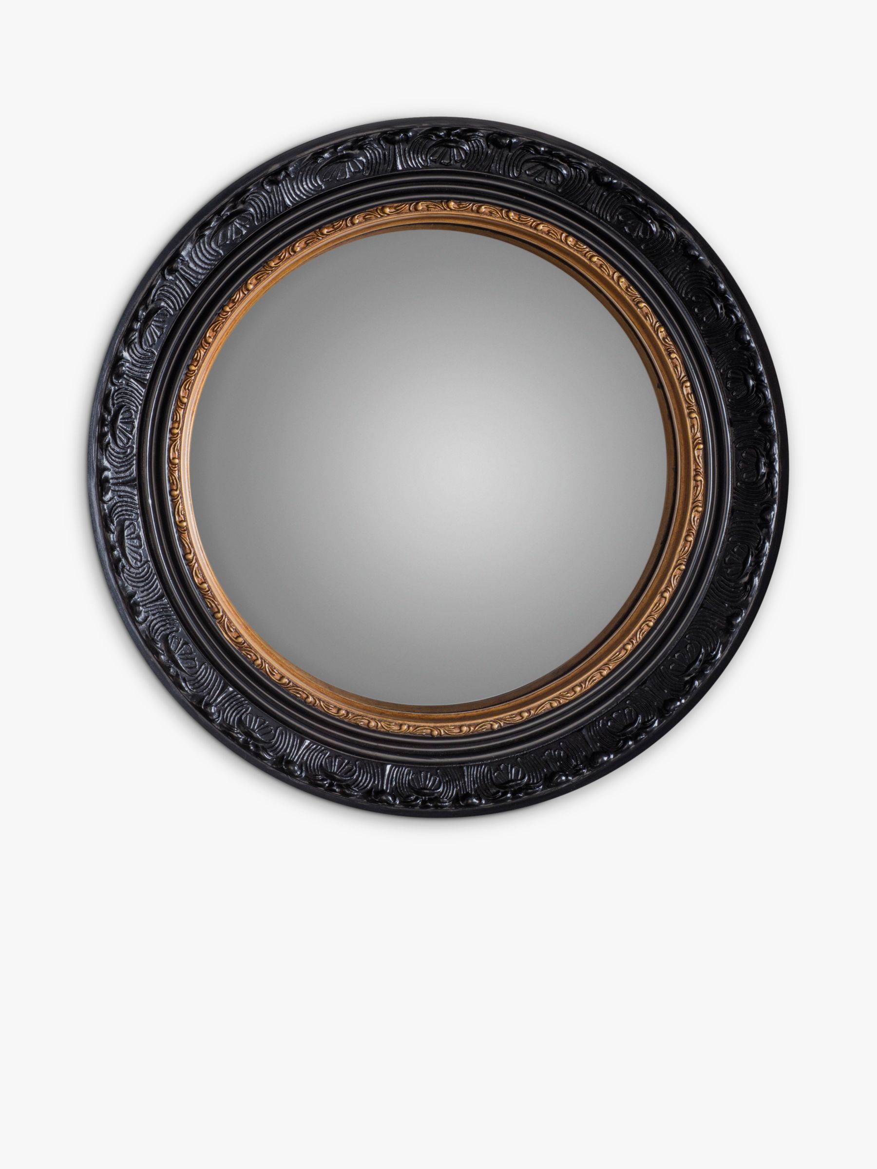 Langford Round Decorative Wood Frame, Wooden Framed Circular Mirror