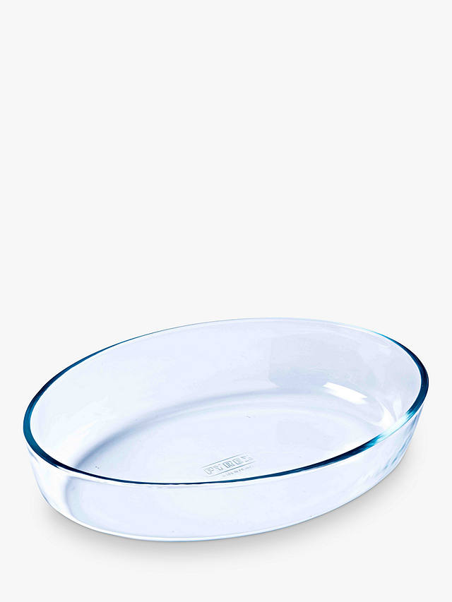 Pyrex Essentials Oval Glass Roasting Dish, 3L, 35cm, Clear
