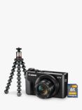 Canon PowerShot G7 X Mark II Digital Camera, HD 1080p, 20MP, 4.2X Optical Zoom, DIGIC 7 Processor, NFC, Wi-Fi, 3” LCD Screen, Vlogger Kit with Joby Gorillapod & Memory Card