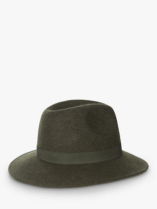 Barbour Deveron Wool Fedora Hat, Olive