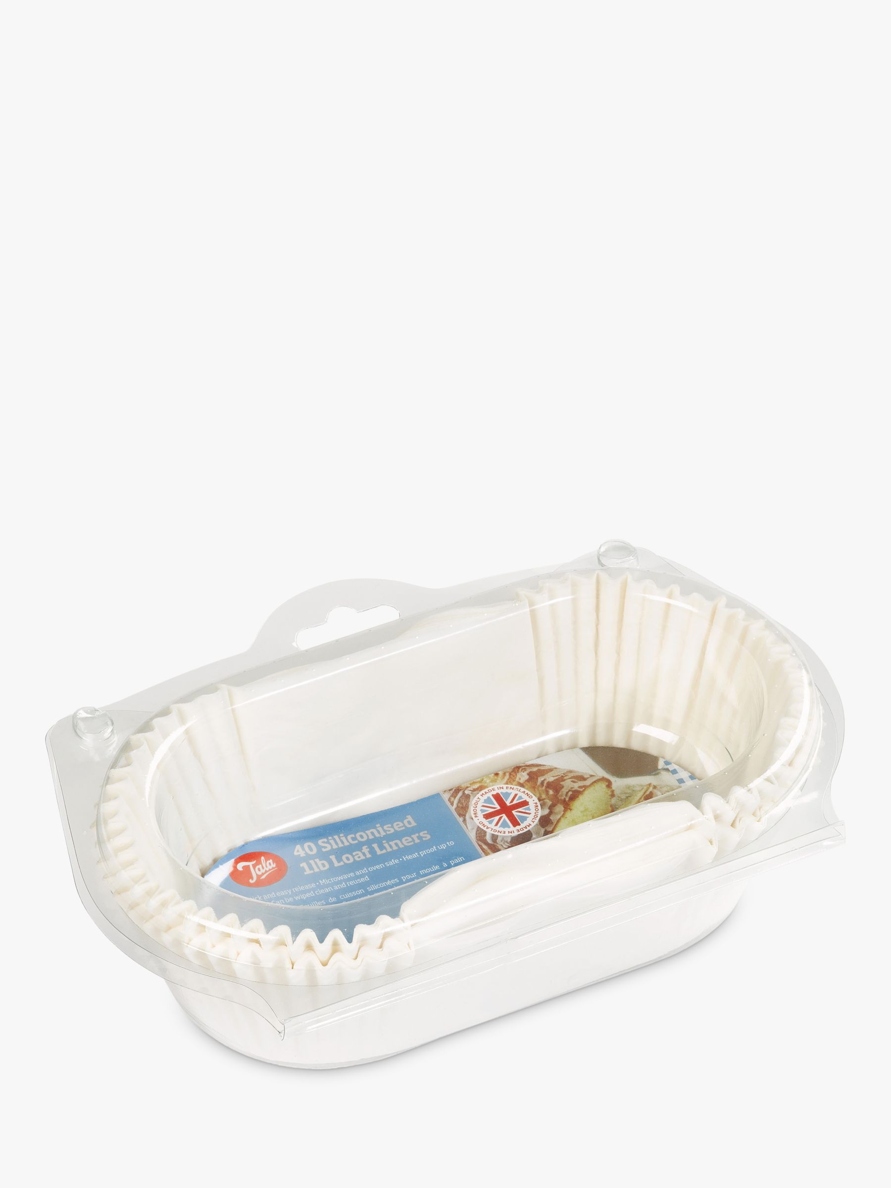Tala Non-Stick Greaseproof Siliconised 1lb Loaf Tin Liners, Pack of 40, White