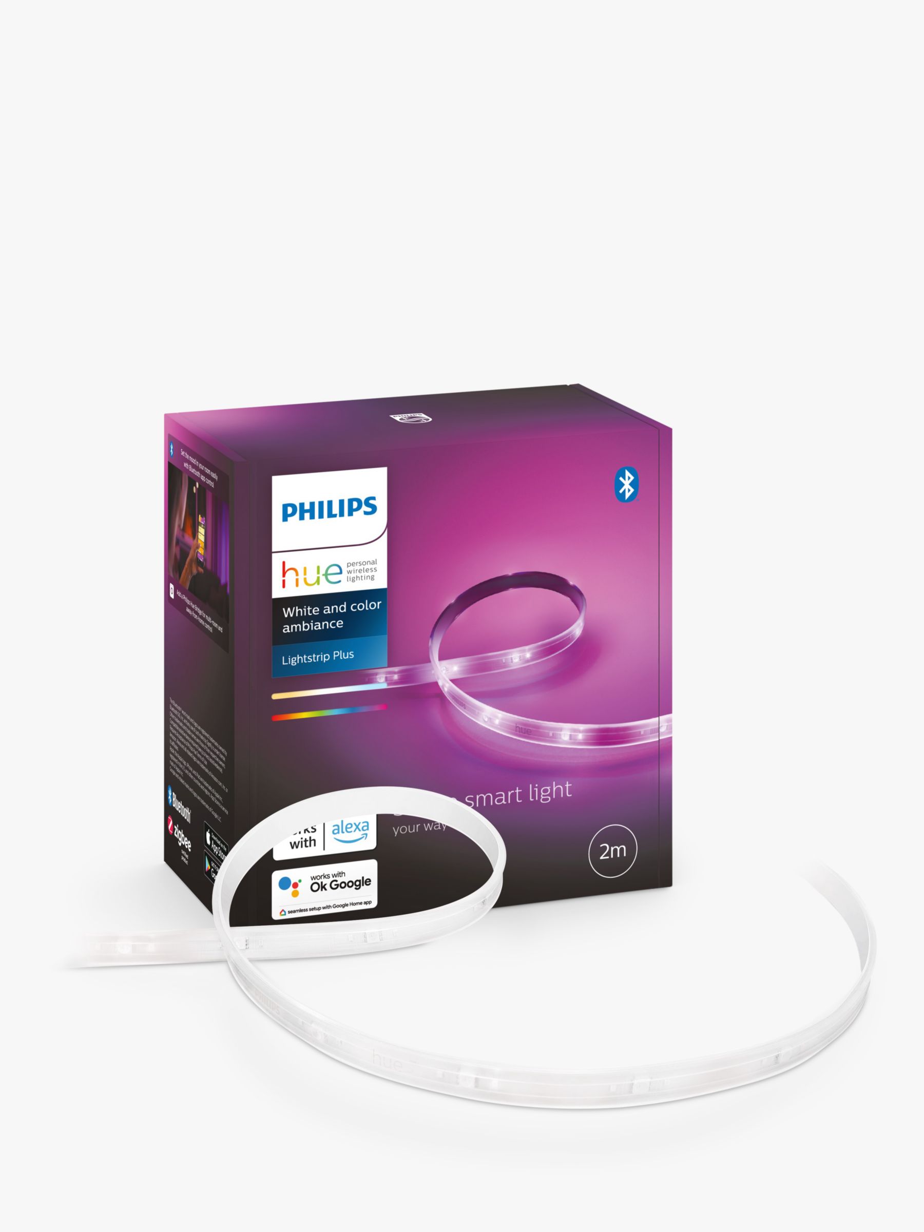 Photo of Philips hue white and colour ambiance smart lighting adjustable colour changing led lightstrip plus with bluetooth 20w 2 metres