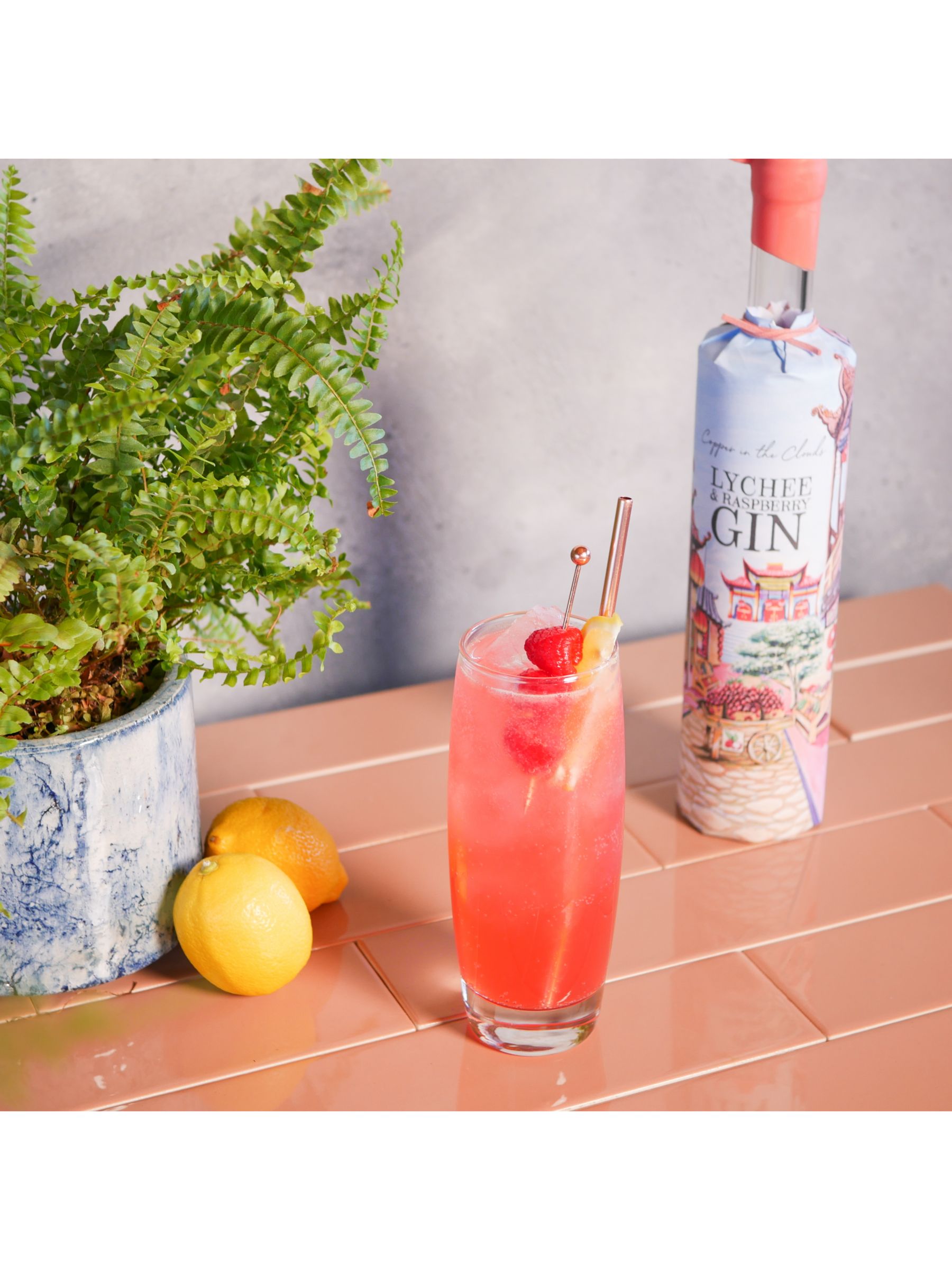 Copper in the Clouds Lychee & Raspberry Gin, 70cl at John Lewis & Partners