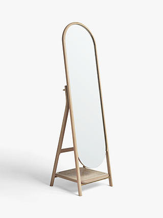 John Lewis & Partners Rattan Freestanding Mirror, Oak