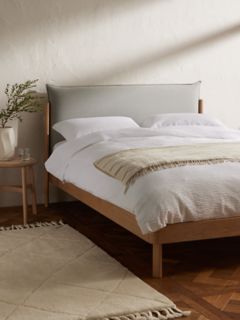 John Lewis Pillow Bed Frame, Double, Natural/Grey