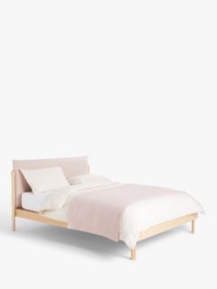 John Lewis Pillow Bed Frame, Double, Natural/Pink