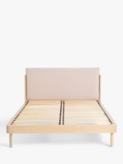 John Lewis Pillow Bed Frame, Double, Natural/Pink