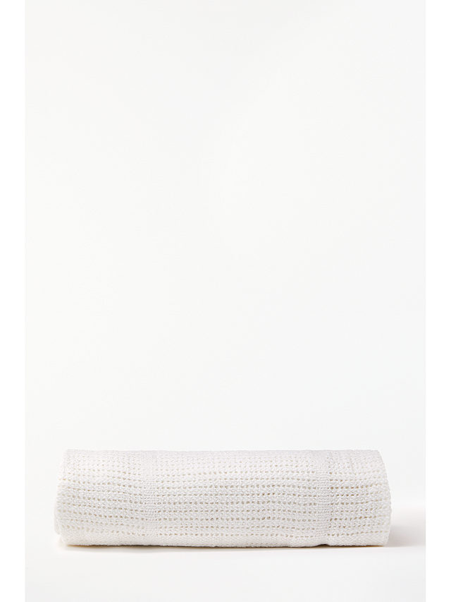 John Lewis & Partners Baby Cellular Pram Blanket, 90 x 70cm, White