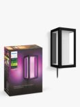 Philips Hue White and Colour Ambiance Impress LED Smart Plug In Outdoor Wall Light Extension, Black