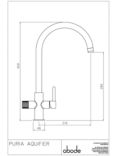 Abode Puria Aquifier Water Filter Single Lever Kitchen Tap, Matt Black