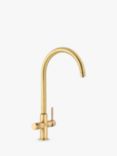 Pronteau by Abode Prothia Swan Slimline 3-in-1 Instant Steaming Hot Water Single Lever Kitchen Tap, Brushed Brass