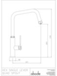 Abode Hex Single Lever Kitchen Mixer Tap, Brushed Nickel/Black