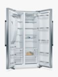 Neff N70 KA3923IE0G Freestanding 70/30 American Fridge Freezer, Stainless Steel