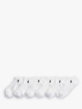 Polo Ralph Lauren Logo Trainers Socks, Pack of 6, Pure White