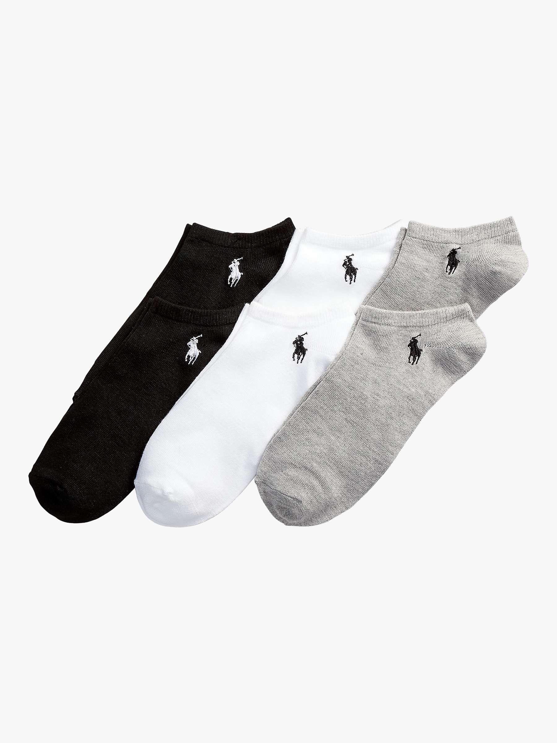 Buy Polo Ralph Lauren Low Cut Logo Trainers Socks, Pack of 6, Grey/ Multi Online at johnlewis.com