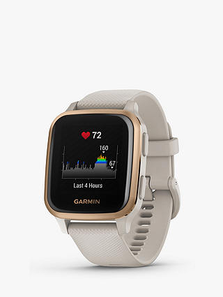 Garmin Venu Sq Music Edition, GPS, Smartwatch, Light Sand with Rose Gold Bezel