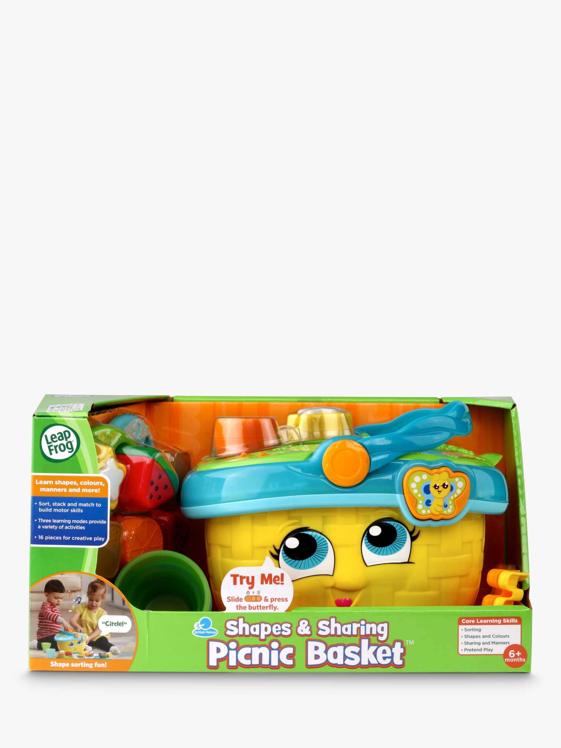 LeapFrog Shapes and Sharing Picnic Basket Frustration Yellow for sale online 