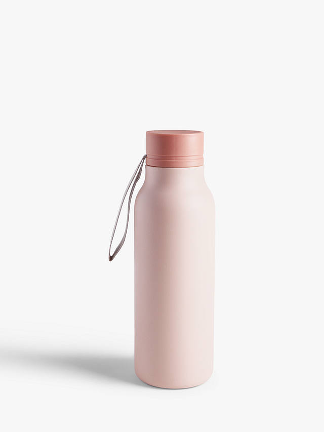 ANYDAY John Lewis & Partners Double Wall Stainless Steel Leak-Proof Drinks Bottle, 500ml, Pink