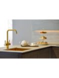 Pronteau by Abode Propure Quad 4-In-1 Instant Steaming Hot & Filtered Water 2 Lever Kitchen Tap, Brushed Brass