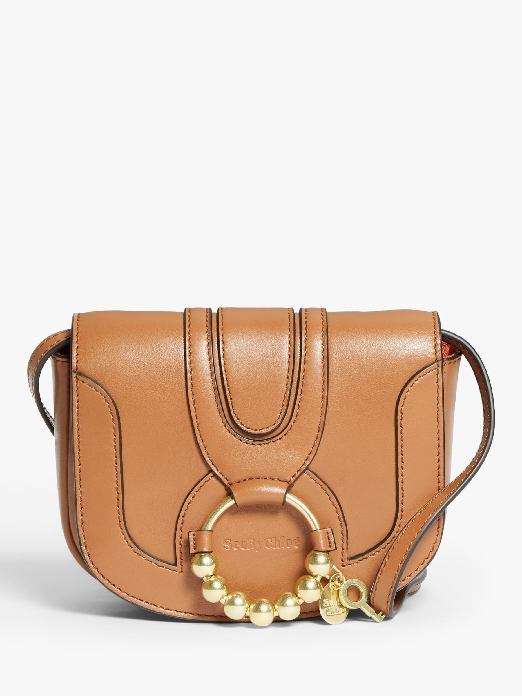 See By Chloé Mini Hana Leather Satchel Bag, Caramello at John Lewis ...