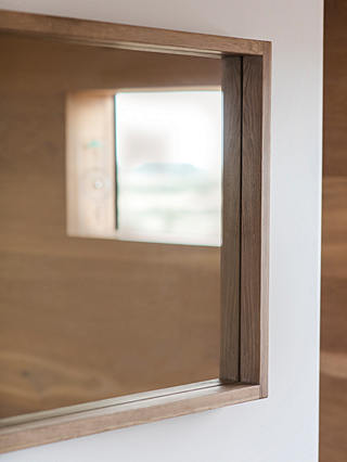 Kielder Rectangular Oak Wood Frame Wall, Oak Bathroom Mirror