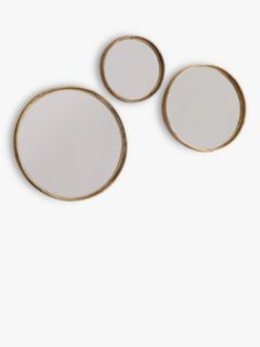Gallery Direct Rico Round Rattan Frame Mirrors, Set of 3, Natural