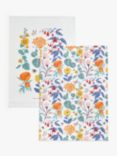 John Lewis & Partners Spring Baking Floral Print Cotton Tea Towels, Pack of 2, Multi