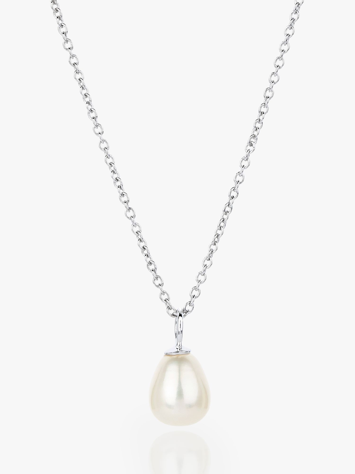 Claudia Bradby Freshwater Pearl Pendant Necklace, Silver/White at John ...