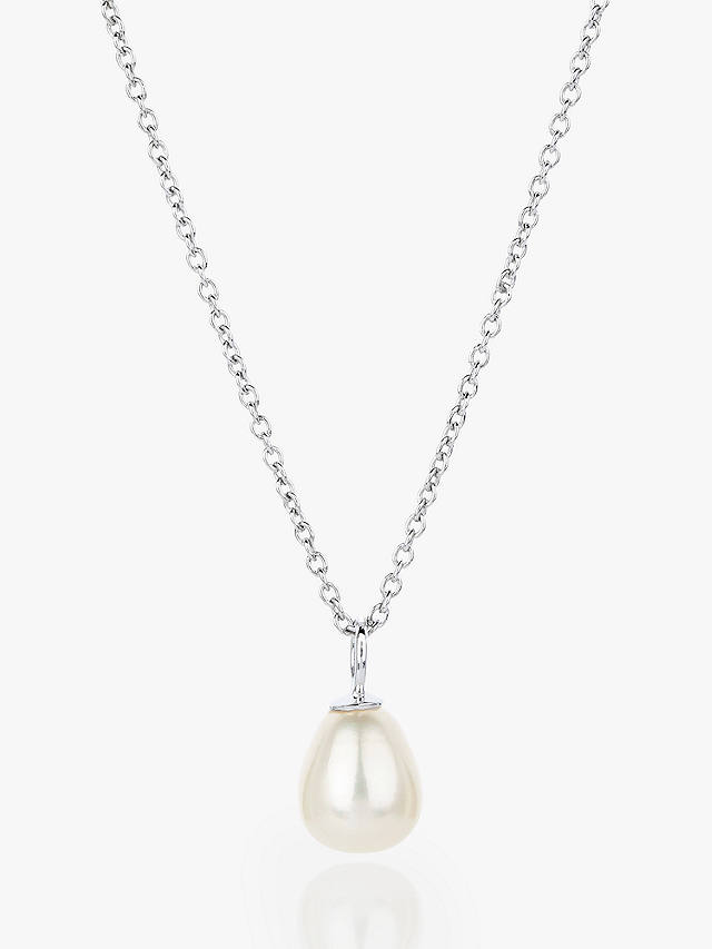 Claudia Bradby Freshwater Pearl Pendant Necklace, Silver/White